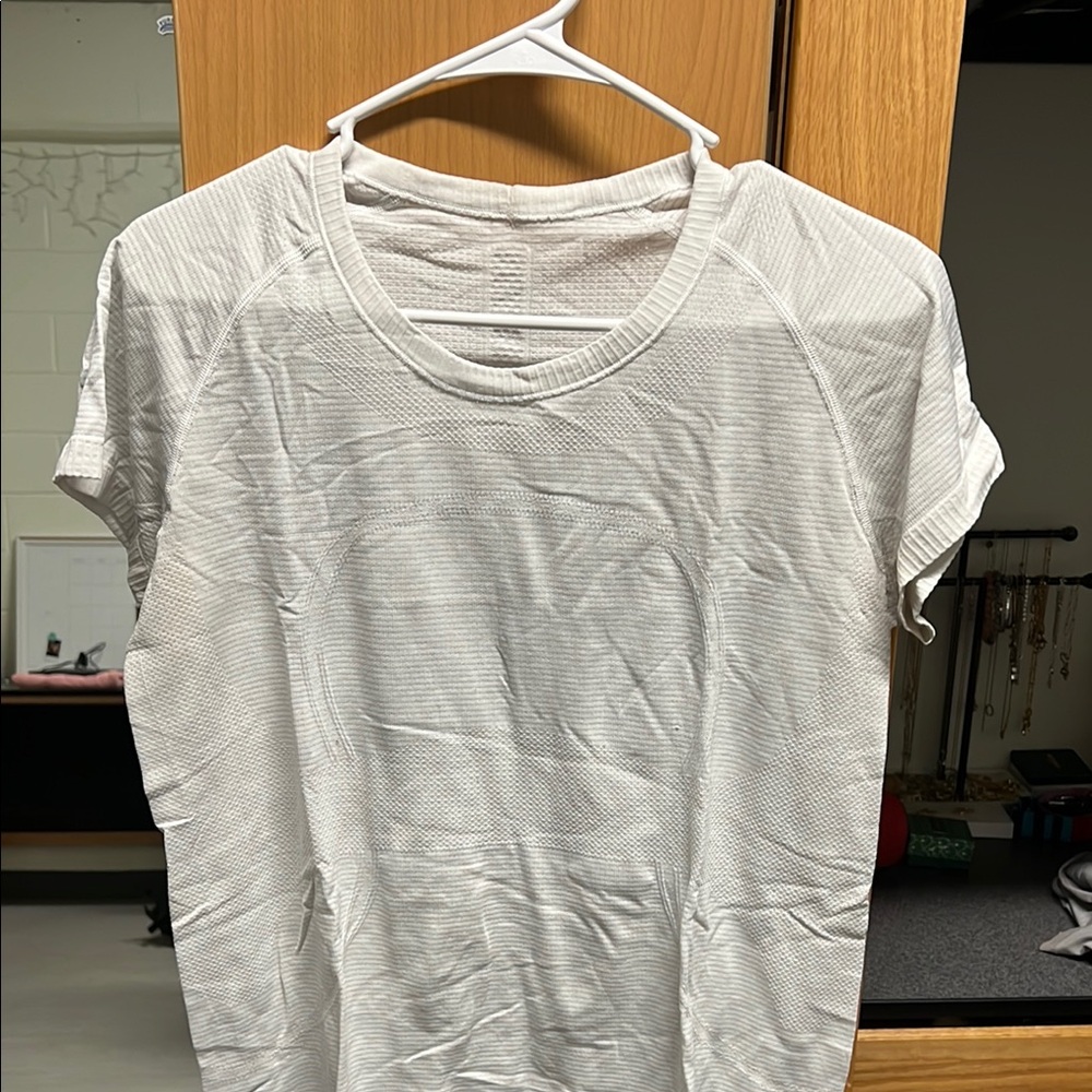 White Short Sleeve Mesh Top
